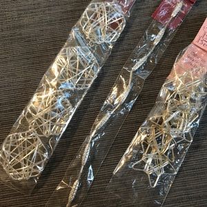 SILVER PLATED WIRE WRAPPED STAR, HEXAGON RICE BEAD